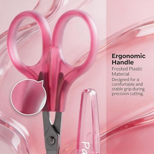 PAFASON Small Craft Scissors Set Straight Precision Fine Tip All Purpose for Scrapbooking Quilting Sewing Knitting Embroidery Cross Stitch Crochet Thread Yarn Paper Fabric Detail Cutting, Safety Case - style: American