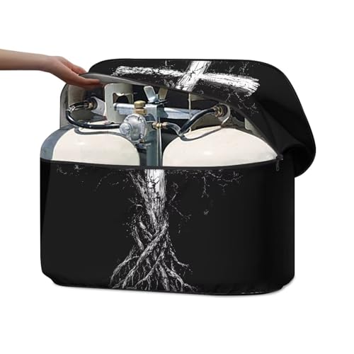 Cross Black 20 Pound Double for RV/Trailer/Camper Waterproof Heavy Duty Propane Gas Cylinder Cover All Weather Protection - color: Cross Black, size: S(20LB)