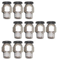 Pneumatic Push to Connect Air Fittings 3/8" OD Tube to 1/4"NPT Male Thread Straight PC-3/8-N2 (Pack of 10)