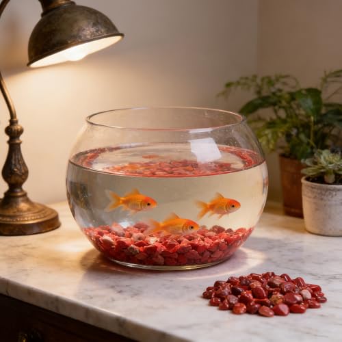 Natural Agate Aquarium Gravel, Fish Tank Rocks and Pebbles, Suitable for Indoor Plants, Colorful Crushed Stones can be Used for vase Filling, Succulent Plant Decoration, DIY Crafts (Red) - color: Red
