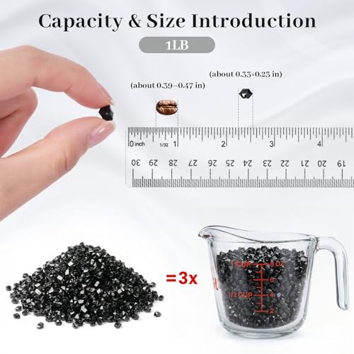 DomeStar 4200PCS Black Fake Ice Rocks, 0.33" x 0.23" Small Acrylic Black Vase Fillers Plastic Gems Aquarium Tank Rock Party Table Scatter Decorations - color: Black