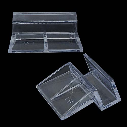 Saim Acrylic Aquarium Cover Clip,Clear Fish Tank Glass Cover Clip Support Holder,Universal Lid Clips for Rimless Aquariums (10mm), 8 PCS