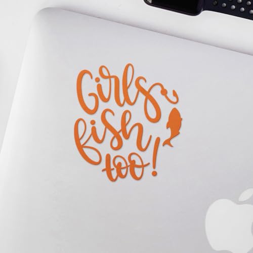 Decal Stickers of Girls Fish Too (Pastel Orange) (Set of 2) Premium Waterproof Decal Stickers for Laptop Smartphone Car Dirt Bike Wall Room Mason Jar Bathtub Door Skateboard - BICVER1c33530PO0124 - color: Pastel Orange, size: 2.8'' x 3.1''