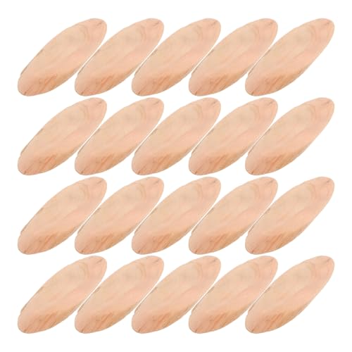 Natural Driftwood Pieces Oval 20 Pcs 3.07X1.06 Inch Rustic Wood Discs for Aquarium Decor DIY Crafts Home Decoration Woodworking Projects