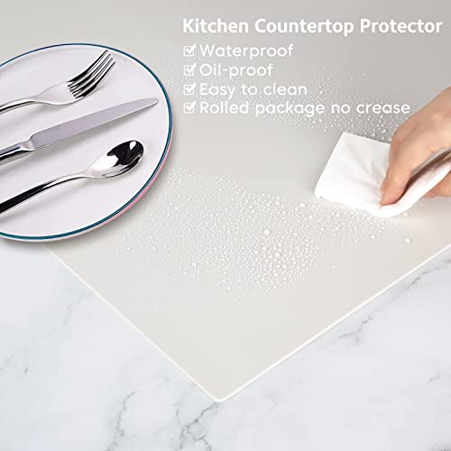 Silicone Mats for Kitchen Counter, Nonslip Silicone Mats for Crafts Countertop Protector Heat Resistant Mat (78.7” x 15.7”, Beige) - color: Beige, size: 78.7"L x 15.7"W