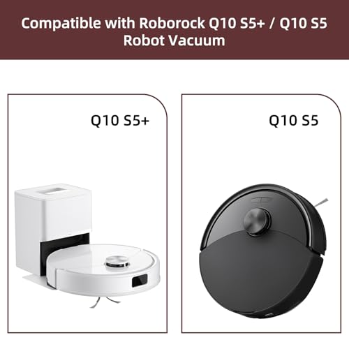VIEWALL Q10S5 Accessories Replacement Kit for Roborock Q10 S5 / Q10 S5+ Plus Robot Vacuum, 1 Main Brushes, 4 Mop Pads, 4 Side Brushes, 4 HEPA Filters, 4 Dust Bags, 1 Cleaning Tool, 1 Screwdriver - color: Q10S5-19Pcs Kit - Black