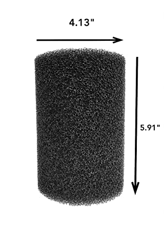 ViaAqua 6 Pack X-Large Overflow Filter Box Intake Round Pre-Filter Foam Sponge 5.91" x 4.13" for Aquariums and Ponds (Coarse 25PPI)