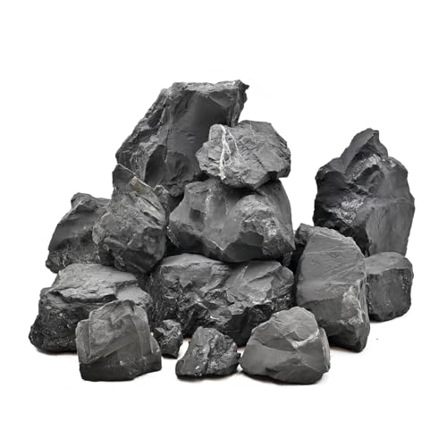 Unocho Fish Tanks Stone 20lb Natural Black Rocks for Aquariums Paludarium Decorative Aquascaping Stone for Reptile Terrariums Bonsai Gardens Indoor Outdoor(3"-9"-8pcs) - size: 20LB(8pcs)3-9in.