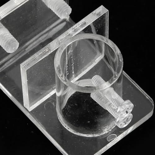 20mm Inner Diameter Acrylic Aquarium Pipe Clip – Water Tube Holder for Lily Pipes, Hot Bend Design Saves Space, Fits Glass Up to 2cm Thickness