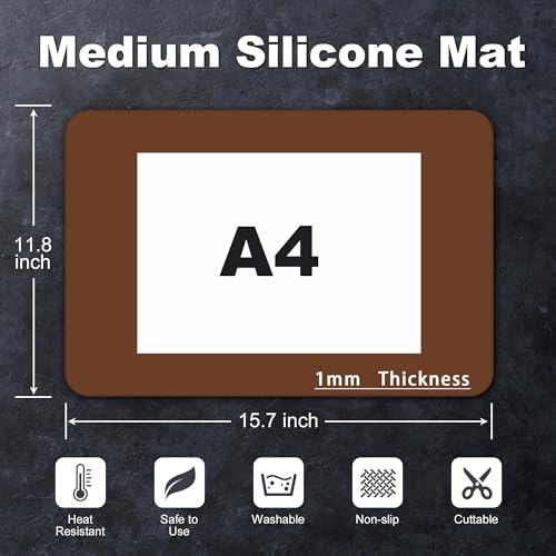 Silicone Mat for Kitchen Counter, Silicone Mat Trimable to Size (Brown, 15.7×11.8inch-2pcs), BPA-Free Silicone Placemat, Heat-Resistant NonSlip Table Mat for Air Fryer, Countertop Protector Mat - color: Brown, size: (M1 - 15.7''x 11.8‘’x 0.04'')