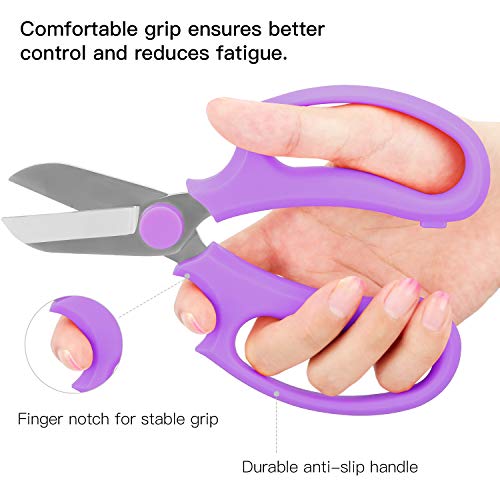 Housolution Flower Scissors, Strong Floral Shears, Premium Steel Garden Pruning Shears Floral Fruits Leaf Scissors Hand Pruner Snip Trimming Tool for Gardening Flower Arrangement, Purple - color: Purple, size: 1 Pack