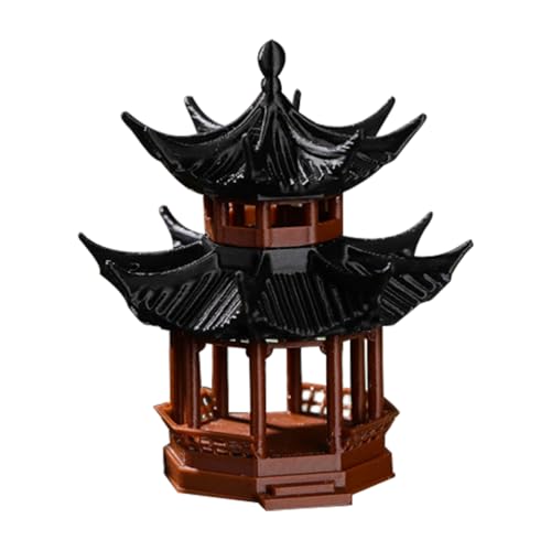 GANAZONO Miniature Rockery Pavilion Ornament 1.77 Inch Zen Garden Accessory for Aquarium Fish Tank and Bonsai Landscape Decoration - size: 8.50X7.20X7.20CM