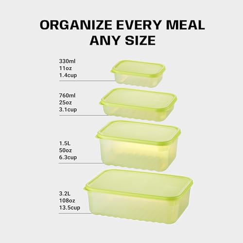 LocknLock Fresh-Block Plastic Food Storage Container | Produce Storage Containers for Fridge | Vegetable & Fruit Storage Containers for Fridge, Airtight Storage, Microwave & Dishwasher Safe 330ml - size: 330ml