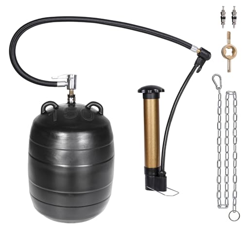 6 Inch Inflatable Pipe Plug Kit with Fast Air Pump & Extension Hose, Heavy Duty Rubber Sewer Test Ball with Safety Chain & Valve Tool for Drain Blocking & Leak Testing(Fits 5.8"-6.2" Pipes) - size: 6 Inch