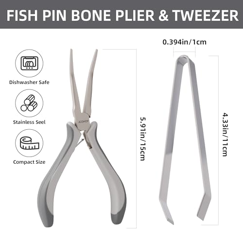 Fish Bone Pliers Tweezers Kit for All Kind of Fish Stainless Steel Deboning Tools 2pcs