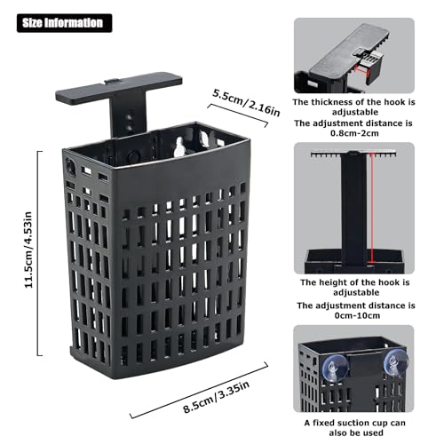6pcs Upgraded Adjustable Aquarium Plant Holder，Fish Tank Plants Holder,Fish Tank Aquaponics Plant Cultivation and Aquarium Landscape Decoration with Hooks and Suction Cup(Black) - color: Black, size: 6 Pack