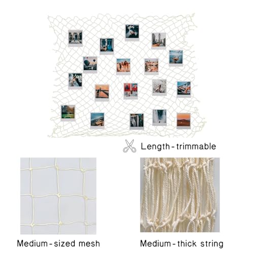 30 ft Fishing Net Decor, Large Fish Net Decorations | decorative fishing net for Pirate Mermaid Ocean Beach Hawaii Under The Sea Nautical-Themed Party - size: 30ft