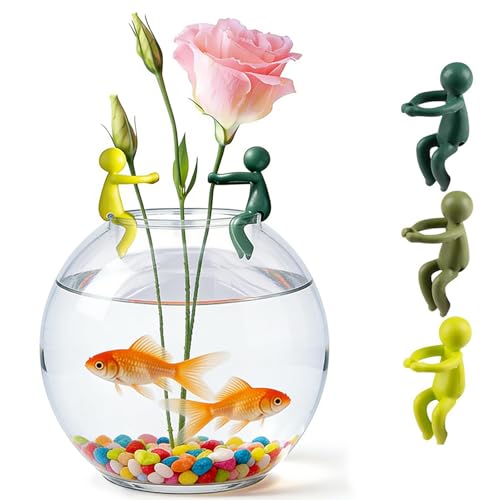 Aquarium Artificial Plastic Plants Decoration, Aquarium Decor Set, Goldfish Betta Fish Tank Decorations, 3 PCS Fish Tank Accessories, Artificial Aquarium Plants Holders, Tank Accessories Decor