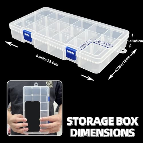 DUOFIRE Plastic Organizer Container Storage Box Adjustable Divider Removable Grid Compartment for Jewelry Beads Earring Tool Fishing Hook Small Accessories(18 grids, White X 2) - color: White, size: 18Grid-2pcs