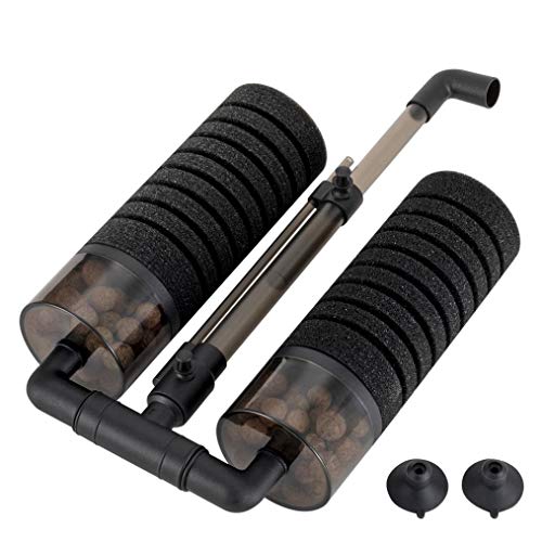 hygger Aquarium Double Sponge Filter for Fresh Water and Salt-Water Fish Tank (M) - size: Filter M (15-55 gallon)