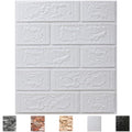 10 Pack 3D Wall Panels Peel and Stick, Waterproof Foam Stone 3D Wallpaper, Self Adhesive Foam Wallpaper for Bedroom Bathroom Kitchen (13.7 * 15.1in) - color: White, size: 10 Pack