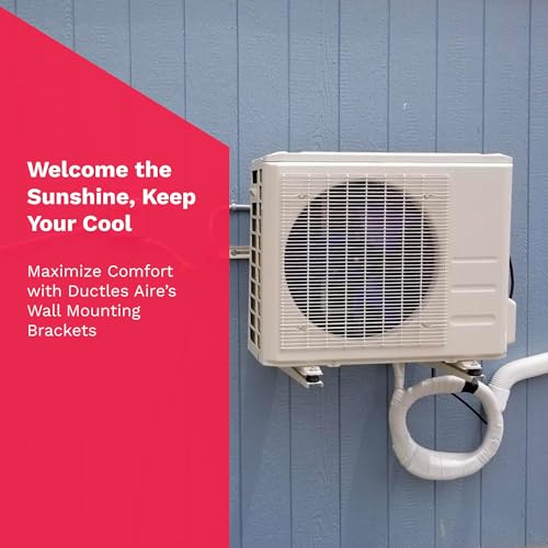 DuctlessAire Outdoor Wall Bracket - Mini Split Mounting Bracket - Ductless Air Conditioner Wall Mount - Mini Split AC/Heating System Accessories for Window AC, HVAC, Heat Pump & More (9000-36000 BTU) - size: Maz capacity 300 lbs