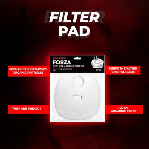 Aquatop Replacement White Filter Pads, 3 Pack – Fits Aquatop’s Forza FZ7 UV Canister Filters, Aquarium Filter Refills, Keeps Water Crystal Clear, Fish Filter Cartridge for Dirt & Debris - size: FZ7
