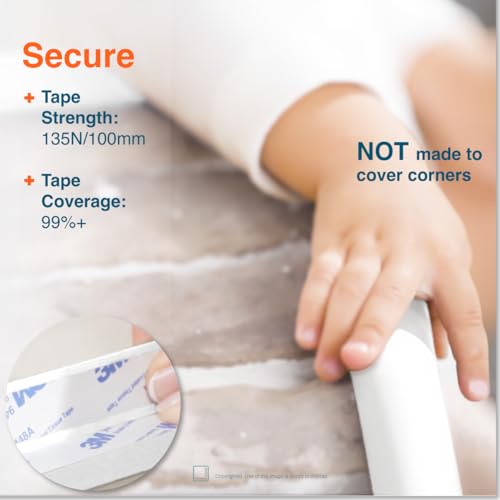 Roving Cove HeftyFit Edge Protector for Baby Proofing (6ft Large Edge Only), Heavy-Duty Soft Furniture Edge Bumper Guards, Desk Edge Cushion, Wall Corner Covers, 3M Adhesive, Oyster White (Off White) - color: Oyster White, size: Large 6 Foot (Pack of 1)