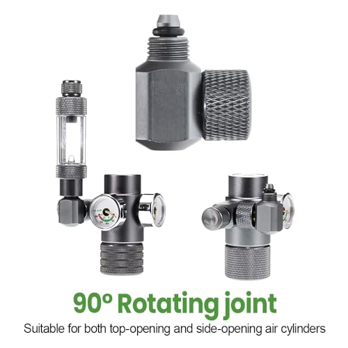 CO2 Check Valve, Aluminum Elbow Adapter for Aquarium CO2 Systems, Avoids Backflow into Regulators, M10x1 Male/Female Thread, Fits 6x4mm Tubing, Adjustment Flow - size: MR-6 external thread quick-connect rod