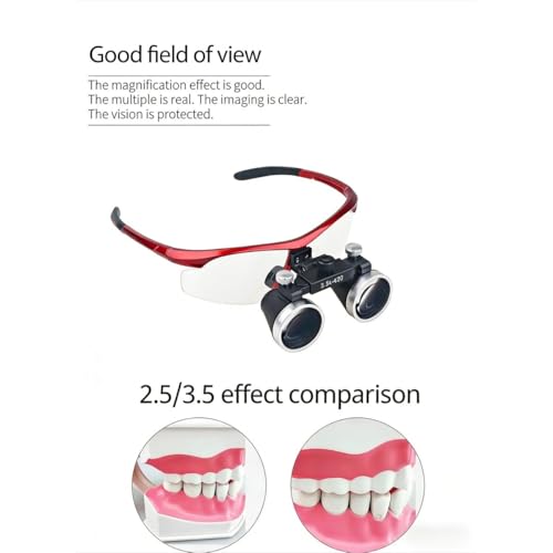 DENTASOP LED Dental Binocular Magnifier 3.5X/2.5X for Surgery and Aesthetics (Silvery, 2.5X) - color: Silvery, size: 2.5X