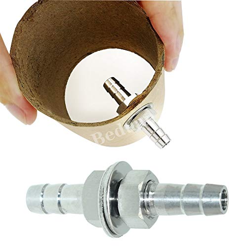Beduan 5/16" Hose Barb Thru-Bulk Bulkhead Straight Hex Union Stainless Steel Fitting - size: 5/16" Hose Barb, style: Pack of 1