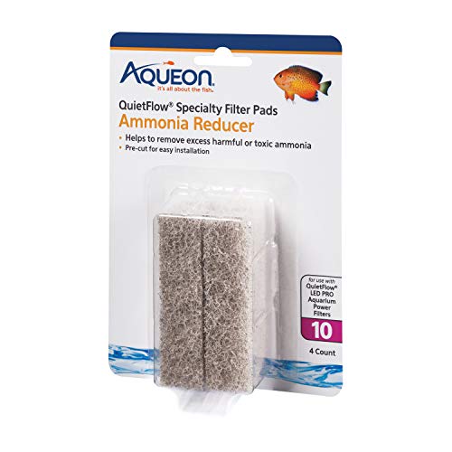 Aqueon QuietFlow LED PRO Ammonia Reducer 4 Count Filter Pads for Model 10 - size: For Model 10, style: Ammonia