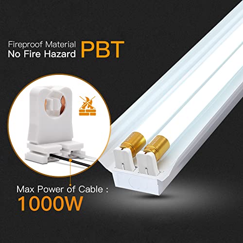 12-Pack JACKYLED Non-Shunted Turn-Type T8 Lamp Holder UL Socket Tombstone with 10 inches Wires Attached for LED Fluorescent Tube Replacements - style: T8 With Wire-12 Pack