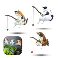 3 PCS Cute Fish Tank Figurines - Cat Statue Decor for Home Office Aquarium Decoration