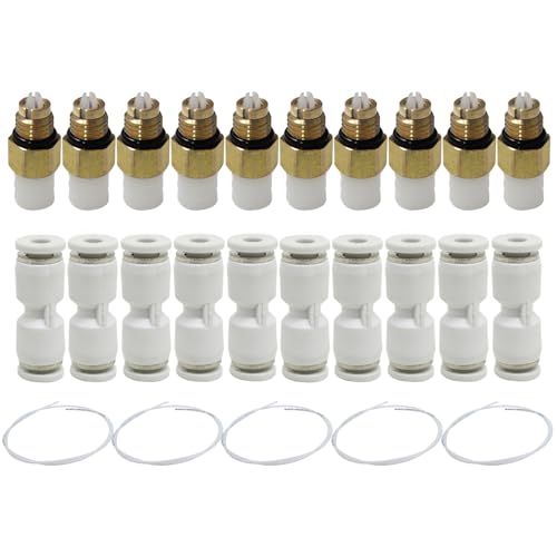 10Pcs M8 Valve Suspension Fittings with 10Pcs Straight Connectors with 5M Air Line Hose Compatible with Mercedes-Benz W164 W251 W164 W212 W211 W220 W221 1643200625