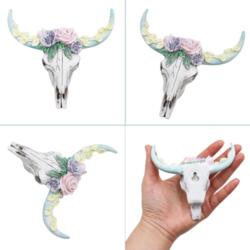 Oooct Bearded Dragon Tank Decor Accessories, Resin Cattle Skull Reptiles Hideouts Decorations, Decor Statue for Fish Aquarium Cave Landscape - color: C, size: Small