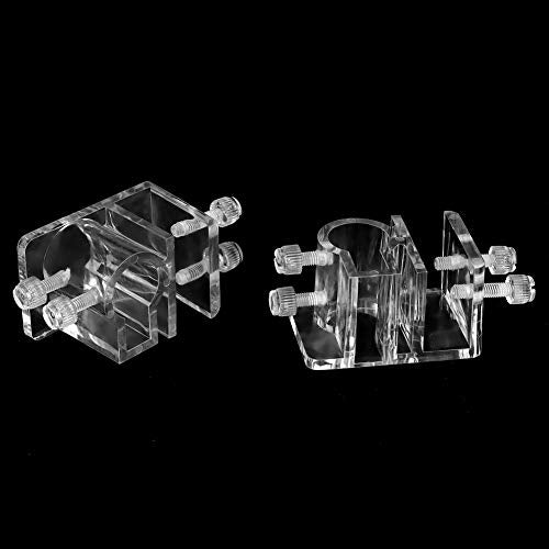 2Pcs Acrylic Transparent, Fish Water Pipe Hose Aquarium Tube Holder Aquarium Fixing Clip Tube Clamp Holder