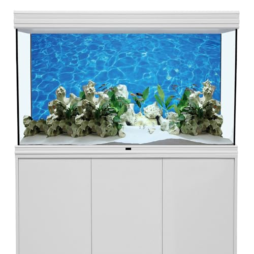 AWERT Vinyl 72x18 inches Underwater Aquarium Background Blue Ripped Water Fish Tank Background Swimming Pool Terrarium Background - size: 72x18in/180x45cm