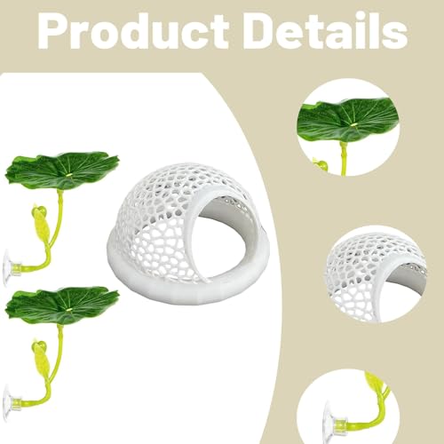 3 Pcs Betta Hammock Set, Betta Fish Hammock, White Betta Fish Tank Accessories with Lotus Leaf Accessories, Fish Hideout for Aquarium Resting Spots for Shrimp