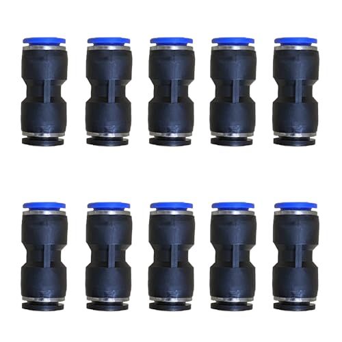 1/2" OD x 12mm OD Pneumatic quick Connector Push to Connect fittings Straight reducer Union/Coupler (Pack of 10) - size: 1/2inch-12mm