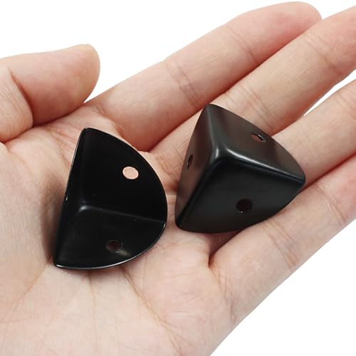 12 Pcs Metal Corner Protectors Black Edge Guard Furniture Edge Corner Cover Angle Corner Brackets with Mounting Screws for Box Table Cabinet(1"x1"x1") - size: Black,1 inch,12pcs