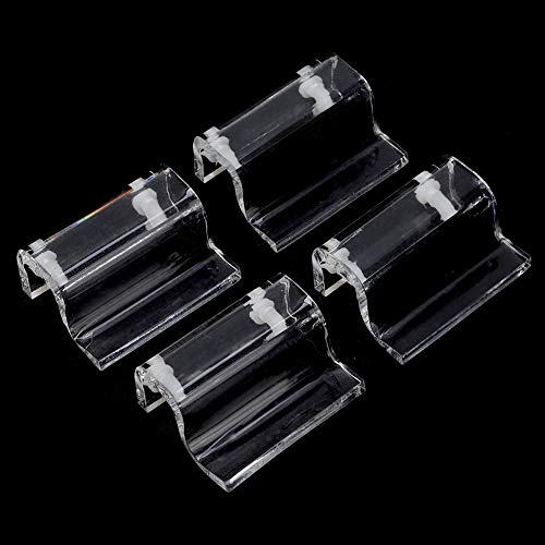 4 Pcs Acrylic Glass Cover Clips for Aquarium | Holds 6-12mm Fish Enclosure Lid | Secure Holder for Open Enclosure/Turtle Enclosure/Pets | Sturdy & Clear Support