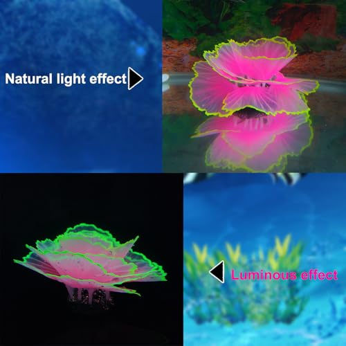 Besimple Aquarium Coral Ornament Glowing Effect Coral Decor Resin Fish Tank Plants Decoration for Aquarium Tank Landscape(Pink) - color: Pink