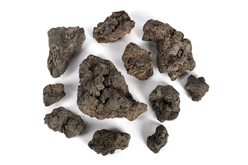 Black Icelandic Lava Stone Natural Rocks (18lbs, 3~11 inches,11pcs) for Aquariums, Paludariums, Terrariums, Caves and Rocky Peaks, Mountainous Desert Landscapes - size: 13 Black Icelandic Lava Stone(3-9 inches,18lbs)
