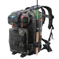 Lightweight Fishing Tackle Backpack Professional Water-Resistant All-in-One Rod Holder & Gear Storage - color: C-black