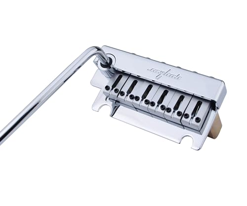 Guyker Guitar Tremolo Bridge String Spacing 10.8MM with Brass Saddle and Brass Block & Bridge Stud, Spring and Claw, Pop-In Vibrato Bar, Complete Install Kit, GG1009 Chrome - color: Chrome, String Space 10.8mm