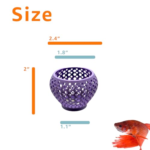 Betta Bulb Hide 2.0 | Large Aquarium Cave with Suction Cup - Fish Tank Ornament, Shrimp Hideout, Aquatic Decor (Lavender Bliss) - color: Lavender Bliss