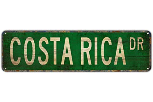 Metal Tin Sign COSTA RICA DR Funny Vintage Sign Retro Metal Signs for Bedroom Kitchen Garden Wall Bar Club Coffee Home Decor 6x16 Inch - color: COSTA RICA DR, size: 6x16inch