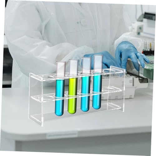 Veemoon 6holes Test Tube Rack Acrylic Organizer for Test Tubes Lab Storage Lightweight and Compact Design for Easy Carrying and Organization