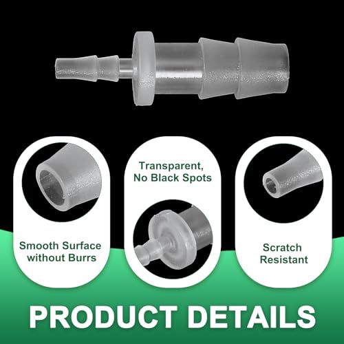 PATIKIL Hose Barb Reducer, 6 Pcs 5/16" to 1/8" Hose ID Connectors Joint Plastic Pipe Fitting Splicer Mender Union Adapter for Air Water Fuel Gas Aquarium, White - size: 5/16" to 1/8"